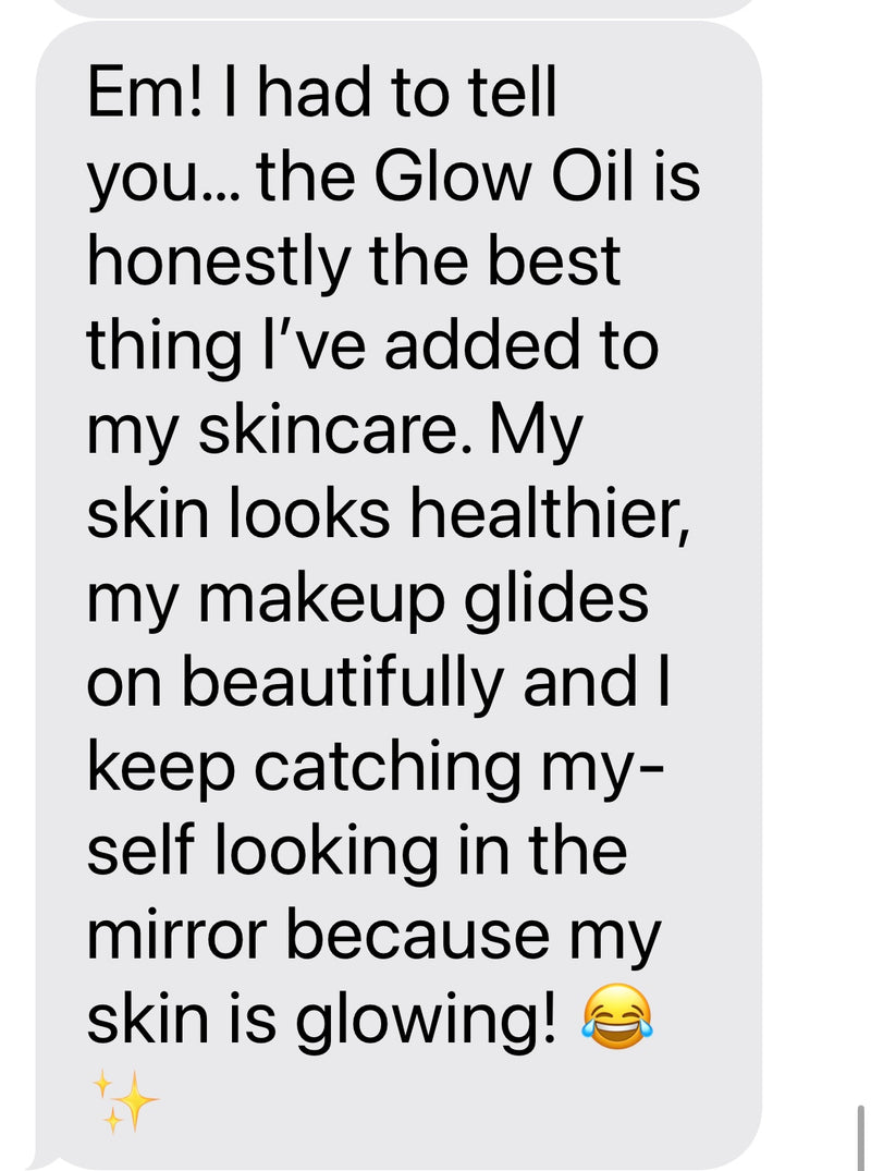 I had to tell you... the Glow Oil is honestly the best thing I've added to my skincare. My skin looks healthier, my makeup glides on beautifully and I keep catching myself looking in the mirror because my skin is glowing! 😂✨
